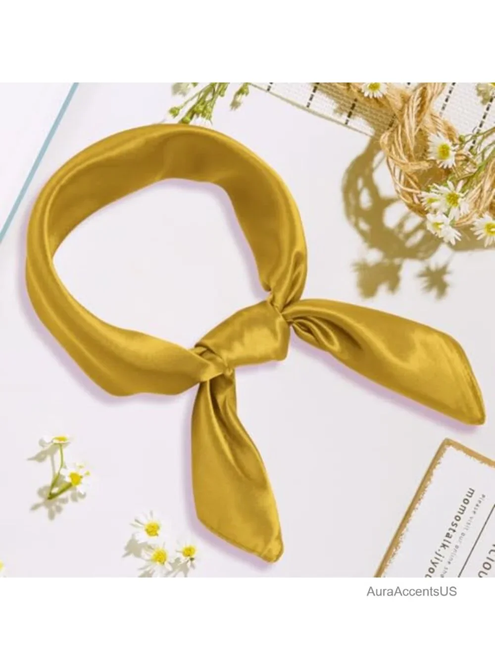 Satin Square Scarf Handkerchief Neck Scarf Multifunctional Accessory